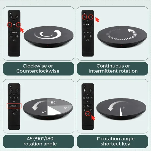 Miniatura 3 de Tocadiscos grandes para fotografía de 24 pulgadas/330 libras con control remoto Motorized Rotating Display Stand 360 Degree Electric Turntable