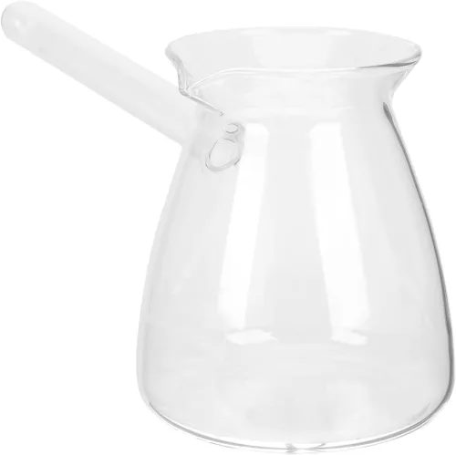 Miniatura 6 de Hemoton Cafetera turca de vidrio de borosilicato de 14.25 onzas, cafetera para estufa con asa, calentador de leche, chocolate caliente o mantequilla