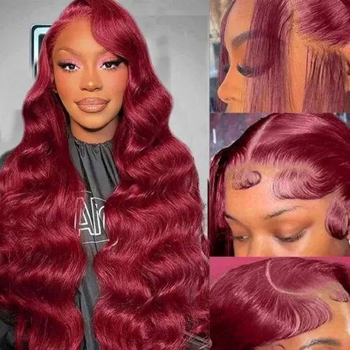 Miniatura 30 de QZOQZO Pelucas de encaje frontal 13x6 de cabello humano, prearrancadas, densidad del 180%, onda corporal, HD, frontal de encaje, sin pegamento