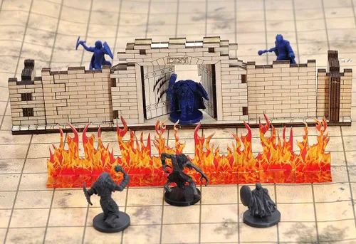 Miniatura 5 de CZYY Wall of Fire Miniatura (juego de 8) Efectos de hechizos Terreno de llama para D&D, Calabozos y Dragones, Pathfinder y otros juegos de rol