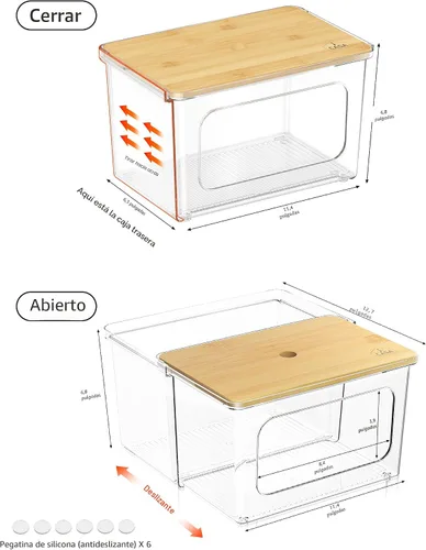 Miniatura 2 de iCASA Soporte dispensador de bolsas de basura – Organizador de acrílico 2 en 1 para debajo del fregadero, contenedor de bolsas de basura con tapa