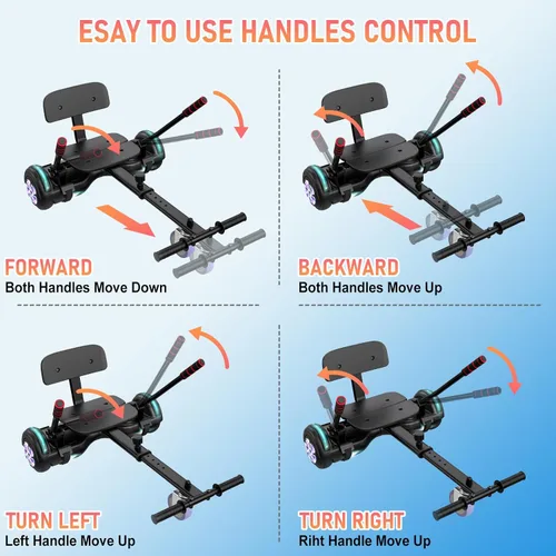 Miniatura 6 de LIEAGLE Hoverboard - Patineta autoequilibrante de 16.5 cm, 6.5 pulgadas, con ruedas Bluetooth, luces LED, para niños y adultos B05-Negro con kart