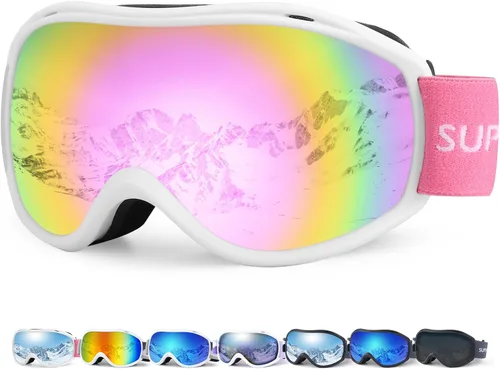 Miniatura 8 de Supertrip Gafas de esquí para hombres y mujeres, antivaho para nieve, protección UV, gafas de snowboard para adultos y jóvenes