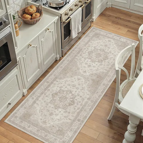 Miniatura 71 de PureCozy - Alfombra de área beige de 8 x 10, lavable, vintage, alfombra para sala de estar, dormitorio, gran alfombra suave retro de pelo bajo