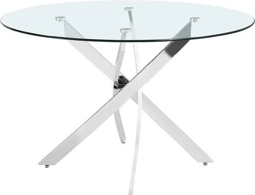 Miniatura 7 de Meridian Furniture Xander Collection Modern Mesa de comedor contemporánea de vidrio templado con base de metal duradera, 60 pulgadas de ancho x 36