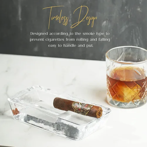 Miniatura 7 de The Buybox Cenicero grande para cigarrillos al aire libre, vidrio pesado grande para patio/exteriores/ceniceros de cenizas de cigarros grande