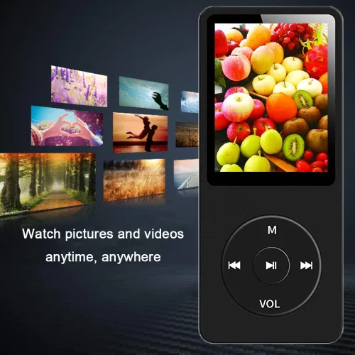 Miniatura 5 de Reproductor de MP3, reproductor de música con tarjeta micro SD de 16 GB, altavoz integrado/foto/reproducción de video/radio FM/grabadora