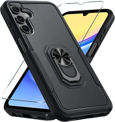 Miniatura 30 de Janmitta Funda compatible con Samsung Galaxy A14 5G con protector de pantalla + protector de lente de cámara, funda resistente de servicio pesado