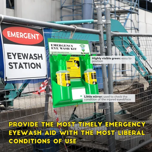 Miniatura 2 de CGOLDENWALL Estación de lavado de ojos de emergencia, estación portátil de lavado de ojos, kit de lavado de ojos montado en la pared, aprobado por