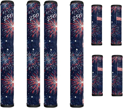 Miniatura 52 de America250 - Juego de 8 fundas antideslizantes para manijas de puerta de refrigerador, 4 de julio de 2026, protectores para nevera, horno, mantener