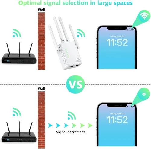 Miniatura 3 de Amplificador de señal WiFi de hasta 10000 pies cuadrados y 55 dispositivos, extensor de alcance WiFi, repetidor de Internet inalámbrico