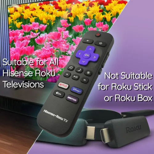 Miniatura 4 de Control remoto OEM para Roku TV sin emparejamiento Incluye botones de control de volumen y atajos Netflix Disney+ Apple TV y HBO (Hisense 3226001217)