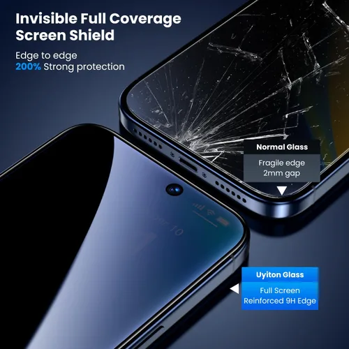 Miniatura 5 de Uyiton Protector de pantalla de privacidad para iPhone 16 Pro Max, [fácil de instalar] [cero burbujas] de cobertura completa inastillable