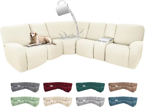 Miniatura 89 de Fundas de sofá reclinable seccional 100% impermeables para sofá reclinable en forma de L, funda de sofá modular de esquina en forma de L, fundas