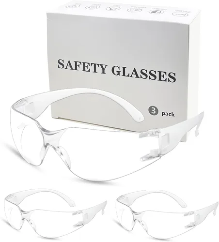 JING LEI Gafas de seguridad transparentes, UV400, para hombres y mujeres, ANSI Z87.1, protección ocular resistente a los impactos para el trabajo,