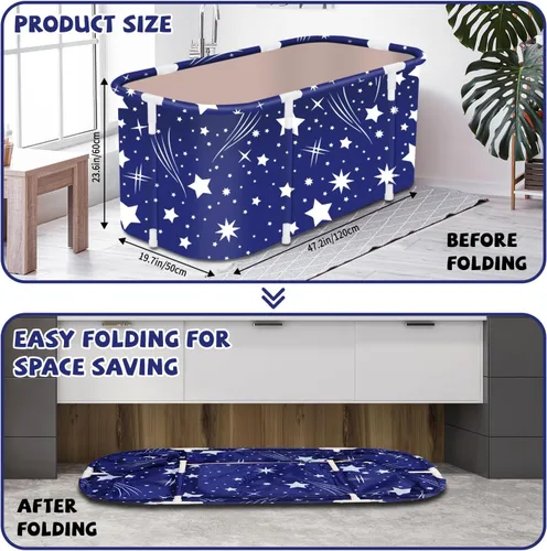 Miniatura 2 de Bañera Plegable Portátil, Bañera de Remojo Plegable para Adultos, Bañeras Independientes, Bañera de Agua Caliente, Baño de Hielo, Bañera SPA de Baño