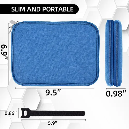 Miniatura 4 de Organizador de artículos electrónicos – Bolsa organizadora de cables de viaje, resistente al agua, doble capa para cable, iPhone, iPad Mini, regalo