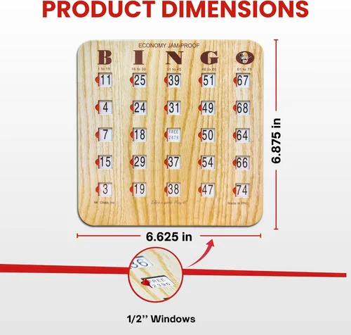 Miniatura 5 de MR CHIPS Tarjetas de Bingo Deslizantes con Punta de Dedo a Prueba de Atascos con Ventanas Deslizantes Paquete de 25 en Estilo Beige 25 tarjetas