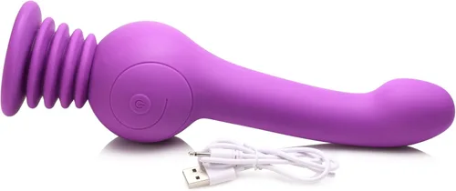 Miniatura 7 de INMI Sex Shaker Silicona para hombres, mujeres y parejas. Consolador giratorio recargable, impermeable y potente, 1 pieza, morado. Púrpura