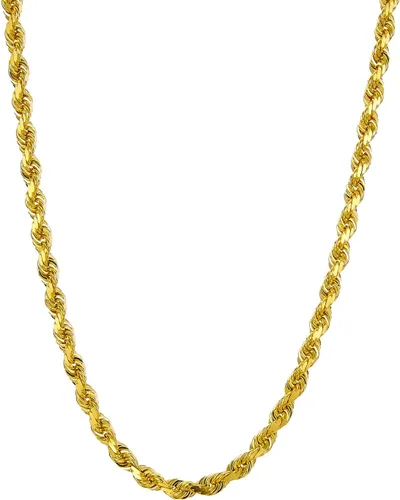 Miniatura 2 de Collar de cadena de cuerda de corte de diamante de 14 quilates con corte de diamante macizo de 0.157 in, 0.118 in, 0.098 in, 0.079 in, 0.059 in