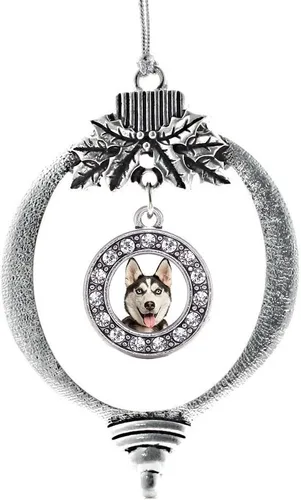 Miniatura 11 de Inspired Silver - Twin One - Adorno festivo de Navidad de plata - Adorno festivo de árbol de Navidad con dije de círculo y circonita cúbica