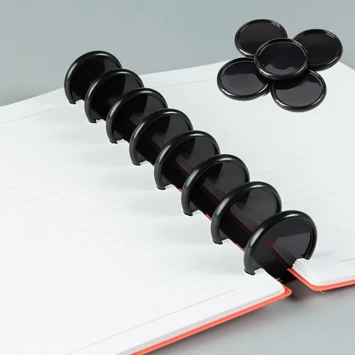 Miniatura 4 de 20 unidades de discos de encuadernación de libros de 2 pulgadas, discos de expansión negros, cuadernos de planificación, para cuadernos de bricolaje