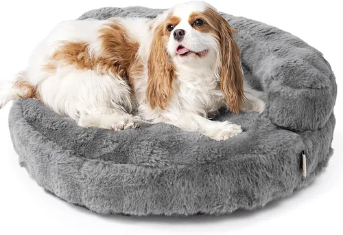 Miniatura 22 de EHEYCIGA Sofá cama suave para gatos de interior, cama extra pequeña esponjosa para perros con funda extraíble lavable, sofá para mascotas, Camello