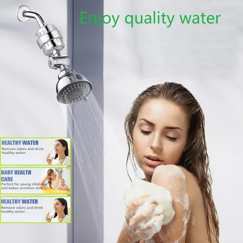 Miniatura 8 de Cartuchos de filtro de agua de ducha universales de 15 etapas para todos los sistemas de ducha similares, reduce los productos químicos y el cloro