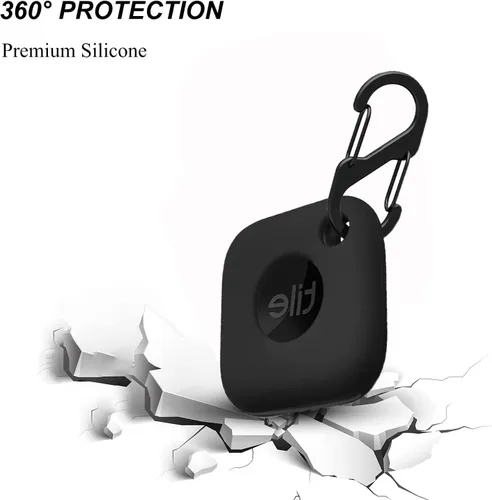 Miniatura 3 de 4 fundas para Tile Mate Tracker 2024/Tile Mate Tracker 2022, funda protectora de silicona suave que absorbe los golpes con accesorios de mosquetón