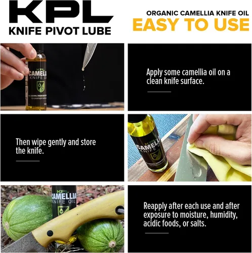 Miniatura 2 de Knife Pivot Lube Aceite de cuchillo de camelia para cuchillas - Tsubaki, aceite de afilado para limpieza y cuidado de cuchillas - Botella de spray
