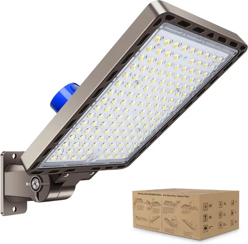 Miniatura 16 de Juego de 3 luces LED de estacionamiento de 200 W para exteriores, 28000 lm, reflectores brillantes de atardecer a amanecer, montaje de yugo