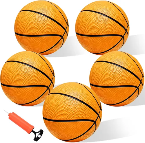 Miniatura 9 de Juego de 5 mini baloncesto de 6 pulgadas, ligero de PVC de 3.16 onzas para niños y niñas, adolescentes, flotante, piscina acuática, baloncesto