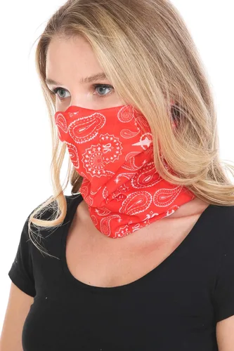 Miniatura 3 de Triple9 - Pasamontañas antipolvo Paquete de 6 polainas para cuello para hombres y mujeres Máscara facial bandana (rojo, negro), Rojo, Negro