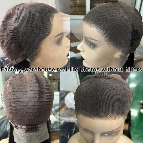 Miniatura 3 de Lemoda Pelucas completas de cabello humano virgen con encaje frontal de 13 x 4 pulgadas, ondas corporales, densidad del 210%, parte superior 15A HD