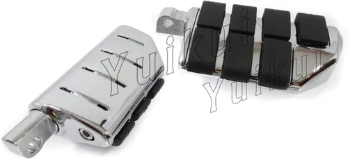 Miniatura 4 de Cromado o negro motocicleta Premium universal trasero pie clavija para pasajero con adaptadores de montaje macho para Honda VTX 1300 C/R/S/T Estilo2