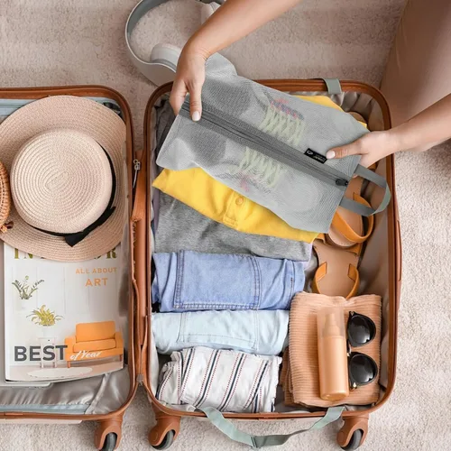 Miniatura 7 de Luvsusu Bolsas de zapatos esenciales de viaje, resistentes al agua, para hombres y mujeres, organizador portátil de almacenamiento de zapatos