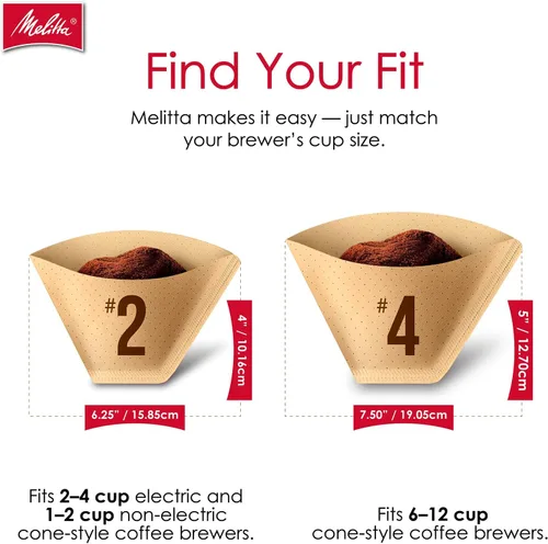 Miniatura 8 de Melitta Filtros de café en cono #4, bambú, 80 unidades (paquete de 6), 480 filtros en total, se adapta a todas las cafeteras de cono de 8 a 12 tazas