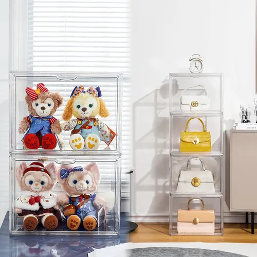Miniatura 19 de Attelite Organizador de almacenamiento de bolsas y bolsos de plástico para armario, vitrina de acrílico transparente con puerta magnética