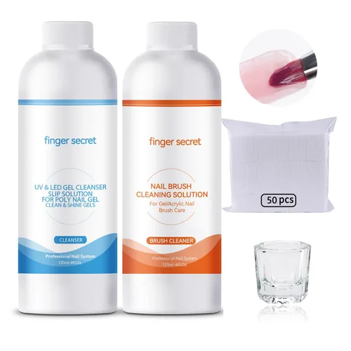 Miniatura 13 de Kit removedor de esmalte de uñas de gel de acetona de 4 onzas líquidas de capacidad, removedor de pegamento profesional de uñas rápida y fácilmente