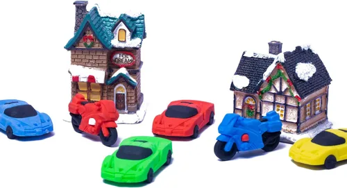 Miniatura 4 de RONDURE Lindos borradores para niños, 14 borradores divertidos para automóvil, vehículo, motocicleta, mezcla, rompecabezas