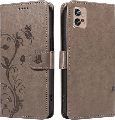 Miniatura 84 de Funda para Motorola Moto E22/E22i, piel sintética, con tarjetero y correa para la muñeca, a prueba de golpes, funda magnética para Motorola Moto Rojo