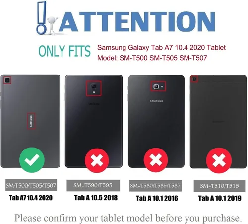 Miniatura 2 de Funda con teclado para Samsung Galaxy Tab A7 de 10.4 pulgadas 2020 (SM-T500/T505/T507), cubierta de teclado Bluetooth desmontable