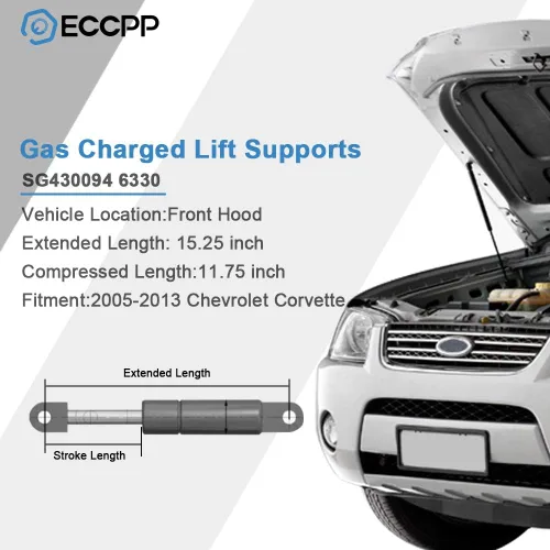 Miniatura 2 de ECCPP Soporte de elevación para capó de repuesto, resortes de gas para Chevrolet Corvette 2005-2012, juego de 2