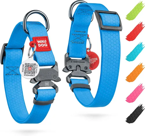 Miniatura 20 de WAUDOG Collar de Perro Impermeable - Collar de Perro Ajustable para Perros Grandes, Pequeños y Medianos - Collar de Perro Desmontable Impermeable