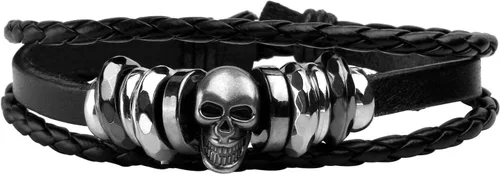 Miniatura 2 de Pulsera de piel sintética EIGSO hecha a mano para hombres estilo retro con nudo ajustable