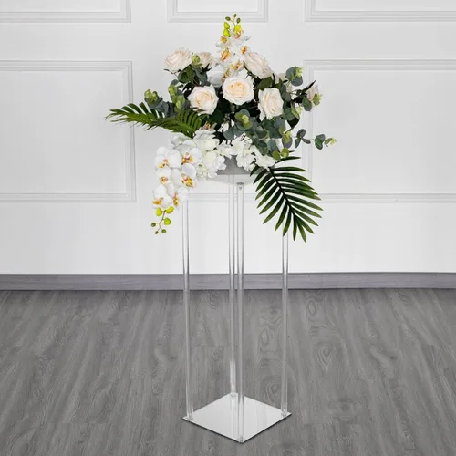 Miniatura 11 de Efavormart - Paquete de 2 soportes de metal para flores de boda de 12 pulgadas, soporte geométrico para centro de mesa Dorado