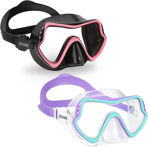 Miniatura 10 de Gafas de natación para niños con cubierta de nariz para jóvenes de 8 a 15 años, antivaho HD Visión Gafas de piscina gafas de natación de agua Rosa