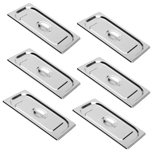 Miniatura 16 de BIEAMA Bandeja para mesa de vapor de 1/3 de tamaño, 4 pulgadas de profundidad, acero inoxidable perforado antiatascos NSF, bandeja de hotel