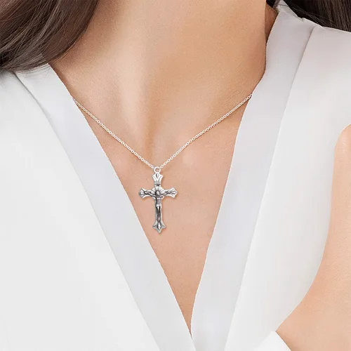 Miniatura 5 de Aylifu Cross Pendant Charms, 50pcs Alloy Jesus Peace Crucifix Pendants Jewelry Findings Accessories for DIY Handmade Bracelet Necklace Dorado/Plata