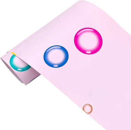 Miniatura 9 de Papel tapiz extraíble de burbujas rosadas con borde autoadhesivo de PVC para decoración de pared de habitación de niños, 6 pulgadas de ancho